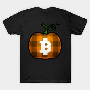 Bitcoin Plaid Pumpkin T-Shirt